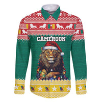 Cameroon Christmas Family Matching Off Shoulder Maxi Dress and Hawaiian Shirt Lion Santa Joyeux Noel - Wonder Print Shop