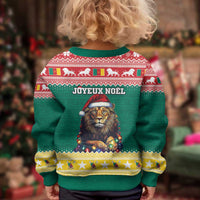Cameroon Christmas Kid Ugly Christmas Sweater Lion Santa Joyeux Noel - Wonder Print Shop