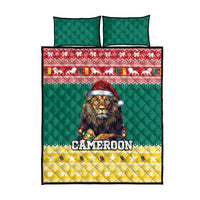 Cameroon Christmas Quilt Bed Set Lion Santa Joyeux Noel - Wonder Print Shop