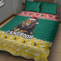 Cameroon Christmas Quilt Bed Set Lion Santa Joyeux Noel - Wonder Print Shop