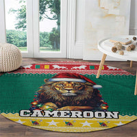 Cameroon Christmas Round Carpet Lion Santa Joyeux Noel