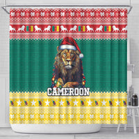 Cameroon Christmas Shower Curtain Lion Santa Joyeux Noel