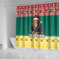 Cameroon Christmas Shower Curtain Lion Santa Joyeux Noel