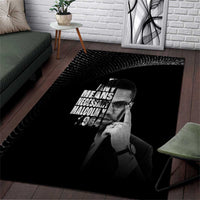 Malcolm X El-Hajj Malik El-Shabazz Area Rug By Any Means Necessary - Wonder Print Shop