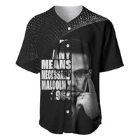 Malcolm X El-Hajj Malik El-Shabazz Baseball Jersey By Any Means Necessary - Wonder Print Shop