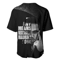 Malcolm X El-Hajj Malik El-Shabazz Baseball Jersey By Any Means Necessary - Wonder Print Shop