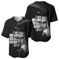 Malcolm X El-Hajj Malik El-Shabazz Baseball Jersey By Any Means Necessary - Wonder Print Shop