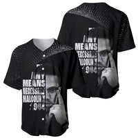 Malcolm X El-Hajj Malik El-Shabazz Baseball Jersey By Any Means Necessary - Wonder Print Shop