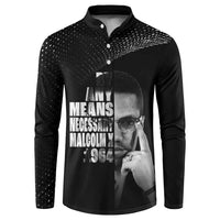 Malcolm X El-Hajj Malik El-Shabazz Button Sweatshirt By Any Means Necessary - Wonder Print Shop
