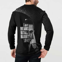 Malcolm X El-Hajj Malik El-Shabazz Button Sweatshirt By Any Means Necessary - Wonder Print Shop