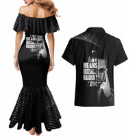 Malcolm X El-Hajj Malik El-Shabazz Couples Matching Mermaid Dress and Hawaiian Shirt By Any Means Necessary - Wonder Print Shop