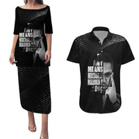 Malcolm X El-Hajj Malik El-Shabazz Couples Matching Puletasi and Hawaiian Shirt By Any Means Necessary - Wonder Print Shop