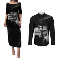Malcolm X El-Hajj Malik El-Shabazz Couples Matching Puletasi and Long Sleeve Button Shirt By Any Means Necessary - Wonder Print Shop