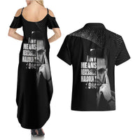 Malcolm X El-Hajj Malik El-Shabazz Couples Matching Summer Maxi Dress and Hawaiian Shirt By Any Means Necessary - Wonder Print Shop