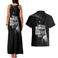 Malcolm X El-Hajj Malik El-Shabazz Couples Matching Tank Maxi Dress and Hawaiian Shirt By Any Means Necessary - Wonder Print Shop