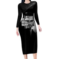 Malcolm X El-Hajj Malik El-Shabazz Family Matching Long Sleeve Bodycon Dress and Hawaiian Shirt By Any Means Necessary - Wonder Print Shop