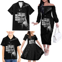 Malcolm X El-Hajj Malik El-Shabazz Family Matching Off The Shoulder Long Sleeve Dress and Hawaiian Shirt By Any Means Necessary - Wonder Print Shop