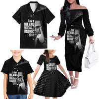 Malcolm X El-Hajj Malik El-Shabazz Family Matching Off The Shoulder Long Sleeve Dress and Hawaiian Shirt By Any Means Necessary - Wonder Print Shop