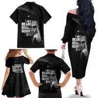 Malcolm X El-Hajj Malik El-Shabazz Family Matching Off The Shoulder Long Sleeve Dress and Hawaiian Shirt By Any Means Necessary - Wonder Print Shop