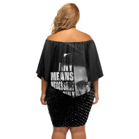Malcolm X El-Hajj Malik El-Shabazz Family Matching Off Shoulder Short Dress and Hawaiian Shirt By Any Means Necessary - Wonder Print Shop