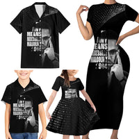 Malcolm X El-Hajj Malik El-Shabazz Family Matching Short Sleeve Bodycon Dress and Hawaiian Shirt By Any Means Necessary - Wonder Print Shop