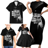 Malcolm X El-Hajj Malik El-Shabazz Family Matching Short Sleeve Bodycon Dress and Hawaiian Shirt By Any Means Necessary - Wonder Print Shop