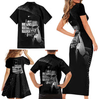 Malcolm X El-Hajj Malik El-Shabazz Family Matching Short Sleeve Bodycon Dress and Hawaiian Shirt By Any Means Necessary - Wonder Print Shop