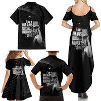 Malcolm X El-Hajj Malik El-Shabazz Family Matching Summer Maxi Dress and Hawaiian Shirt By Any Means Necessary - Wonder Print Shop