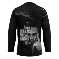 Malcolm X El-Hajj Malik El-Shabazz Hockey Jersey By Any Means Necessary - Wonder Print Shop