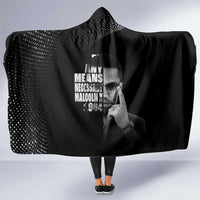 Malcolm X El-Hajj Malik El-Shabazz Hooded Blanket By Any Means Necessary - Wonder Print Shop