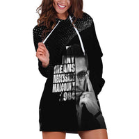 Malcolm X El-Hajj Malik El-Shabazz Hoodie Dress By Any Means Necessary - undefined