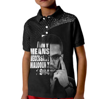 Malcolm X El-Hajj Malik El-Shabazz Kid Polo Shirt By Any Means Necessary - Wonder Print Shop