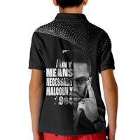 Malcolm X El-Hajj Malik El-Shabazz Kid Polo Shirt By Any Means Necessary - Wonder Print Shop