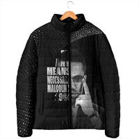 Malcolm X El-Hajj Malik El-Shabazz Padded Jacket By Any Means Necessary - Wonder Print Shop