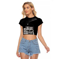 Malcolm X El-Hajj Malik El-Shabazz Raglan Cropped T Shirt By Any Means Necessary - Wonder Print Shop