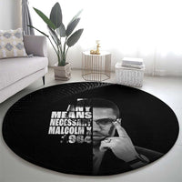 Malcolm X El-Hajj Malik El-Shabazz Round Carpet By Any Means Necessary - Wonder Print Shop