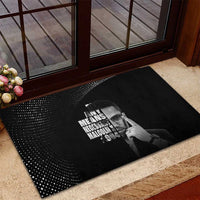 Malcolm X El-Hajj Malik El-Shabazz Rubber Doormat By Any Means Necessary - undefined