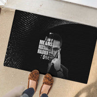 Malcolm X El-Hajj Malik El-Shabazz Rubber Doormat By Any Means Necessary - undefined