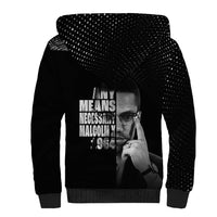Malcolm X El-Hajj Malik El-Shabazz Sherpa Hoodie By Any Means Necessary - Wonder Print Shop