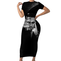 Malcolm X El-Hajj Malik El-Shabazz Short Sleeve Bodycon Dress By Any Means Necessary - Wonder Print Shop