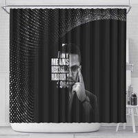 Malcolm X El-Hajj Malik El-Shabazz Shower Curtain By Any Means Necessary - Wonder Print Shop