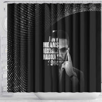 Malcolm X El-Hajj Malik El-Shabazz Shower Curtain By Any Means Necessary - Wonder Print Shop
