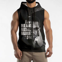 Malcolm X El-Hajj Malik El-Shabazz Sleeveless Zip Hoodie By Any Means Necessary - Wonder Print Shop
