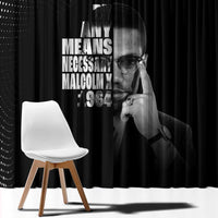 Malcolm X El-Hajj Malik El-Shabazz Window Curtain By Any Means Necessary - Wonder Print Shop