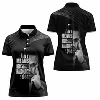 Malcolm X El-Hajj Malik El-Shabazz Women Polo Shirt By Any Means Necessary - Wonder Print Shop
