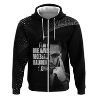Malcolm X El-Hajj Malik El-Shabazz Zip Hoodie By Any Means Necessary - Wonder Print Shop