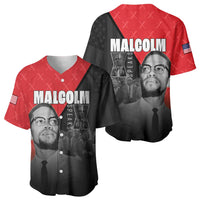 African America Heroes Baseball Jersey Malcolm X Speaks - Wonder Print Shop