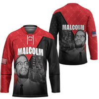 African America Heroes Hockey Jersey Malcolm X Speaks - Wonder Print Shop