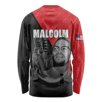 African America Heroes Long Sleeve Shirt Malcolm X Speaks - Wonder Print Shop