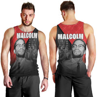 African America Heroes Men Tank Top Malcolm X Speaks - Wonder Print Shop
